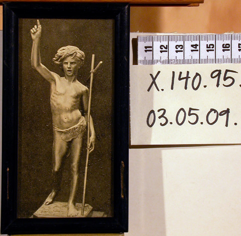 X 14095 Autotypi, Rodin: Johs.laget, prekunde (?). H.14,2; br 7.8 cm. R 1961. Gave juni 1933 fra fru Ragna Grieg.
B 3931.
