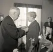 Medaljöverlämning och middag i Föra 10/2 1960. Postdirektör Axel Engers, Fru Berta Nilsson, Föra. Postmästaren Cir Ewers, Borgholm.