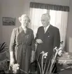 Medaljöverlämning och middag i Föra 10/2 1960. Postdirektör Axel Engers, Fru Berta Nilsson, Föra. Postmästaren Cir Ewers, Borgholm.