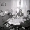 Medaljöverlämning och middag i Föra 10/2 1960. Postdirektör Axel Engers, Fru Berta Nilsson, Föra. Postmästaren Cir Ewers, Borgholm.