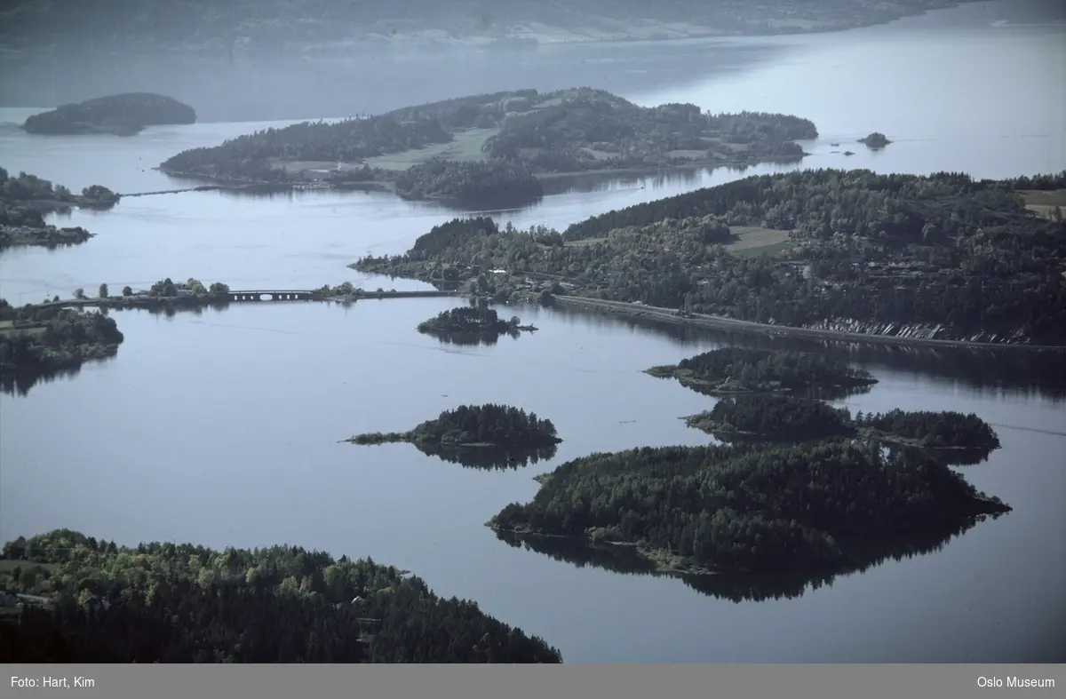 utsikt, fjord, sund, øyer, kulturlndskap, bro