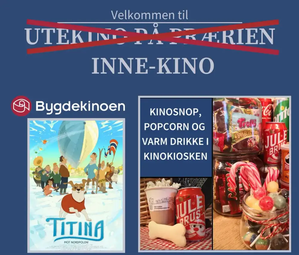 Kinoplakat utekino blir til innekino