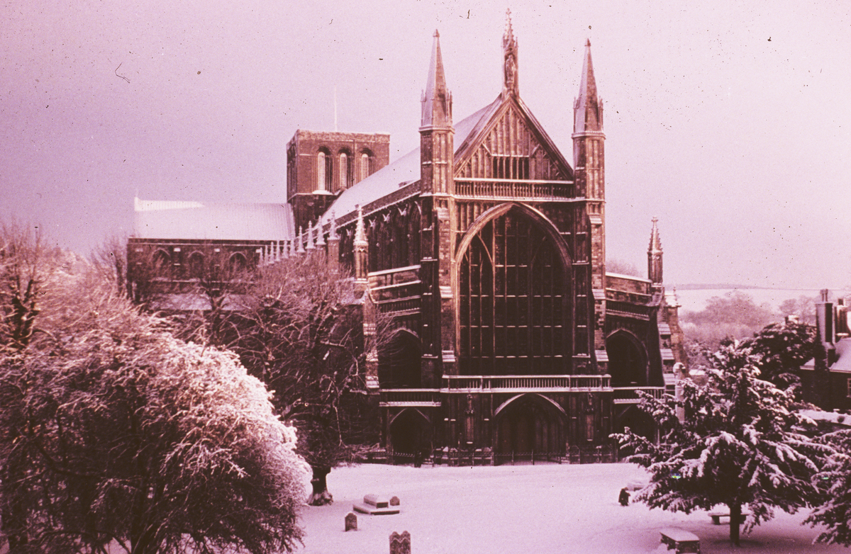 Winchester-katedralen, ved juletider.