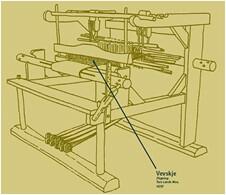Vevskje, tegning av Tore Lande Moe, 1975.
