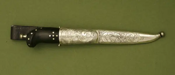 Knife made by Jonny Borge in silver and ivory. Tha shape is inspired by Hedenberg's knives.