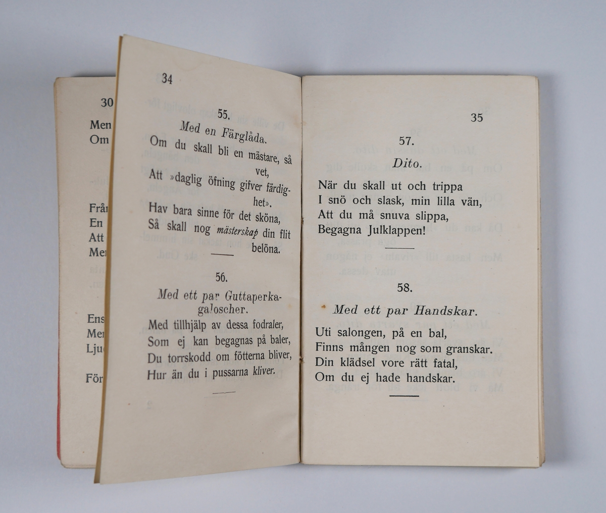 Småtryck

1.  Rim-tusse. 200 Deviser till Julklappar (---)
Stockholm, 1907
109 sidor

2.  Blomsterspråket. Folkskrifter no 2.
Norrköping, 1888
16 sidor

3.  Kortspråket. Folkskrifter no 3.
Norrköping, 1888
21 sidor

4.  Punkterkonsten eller sättet att förutsäga egna och andras öden. Folkskrifter no 5.
Norrköping, 1888
36 sidor