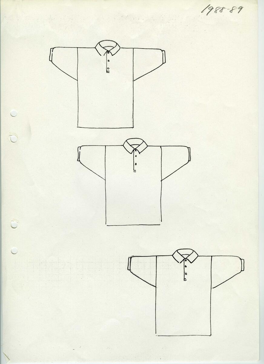 Skisser till olika herr, dam, barn och babykläder. Postorderkatalog, JACIE, Sommaren 1988 dam och barnkläder.