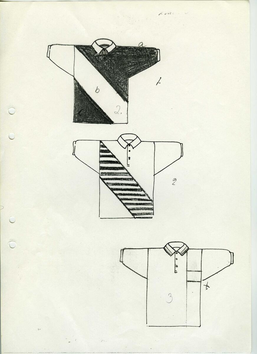 Skisser till olika herr, dam, barn och babykläder. Postorderkatalog, JACIE, Sommaren 1988 dam och barnkläder.