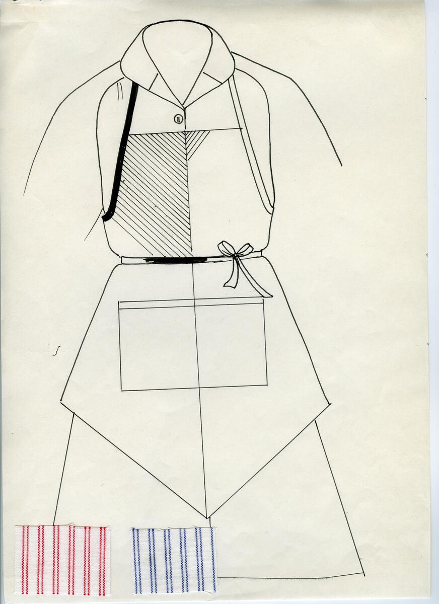 Skisser till olika herr, dam, barn och babykläder. Postorderkatalog, JACIE, Sommaren 1988 dam och barnkläder.