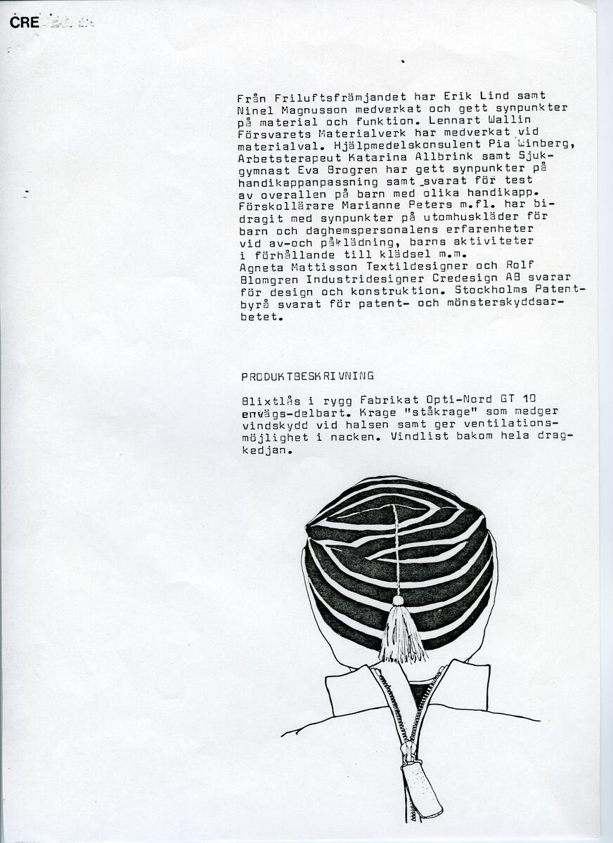 Skisser till olika herr, dam, barn och babykläder. Postorderkatalog, JACIE, Sommaren 1988 dam och barnkläder.