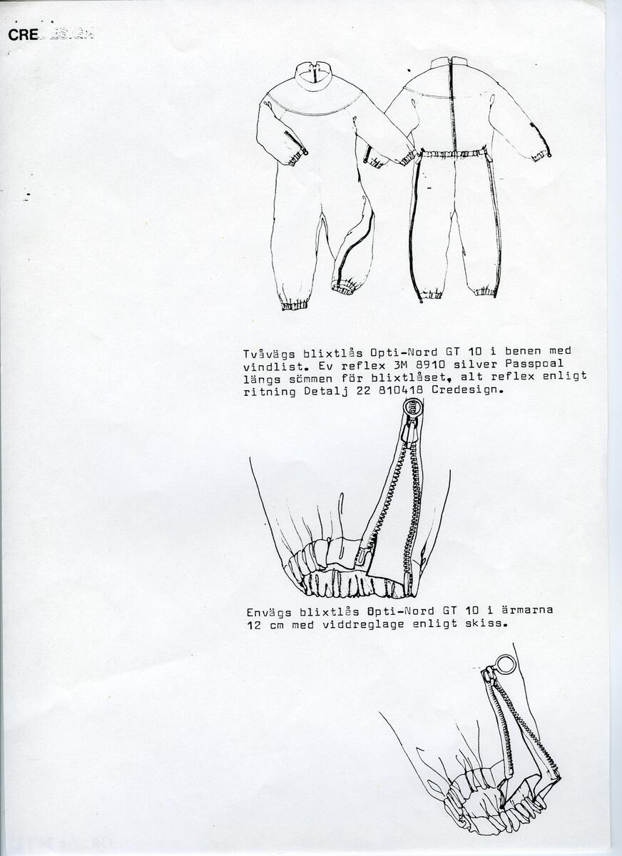 Skisser till olika herr, dam, barn och babykläder. Postorderkatalog, JACIE, Sommaren 1988 dam och barnkläder.