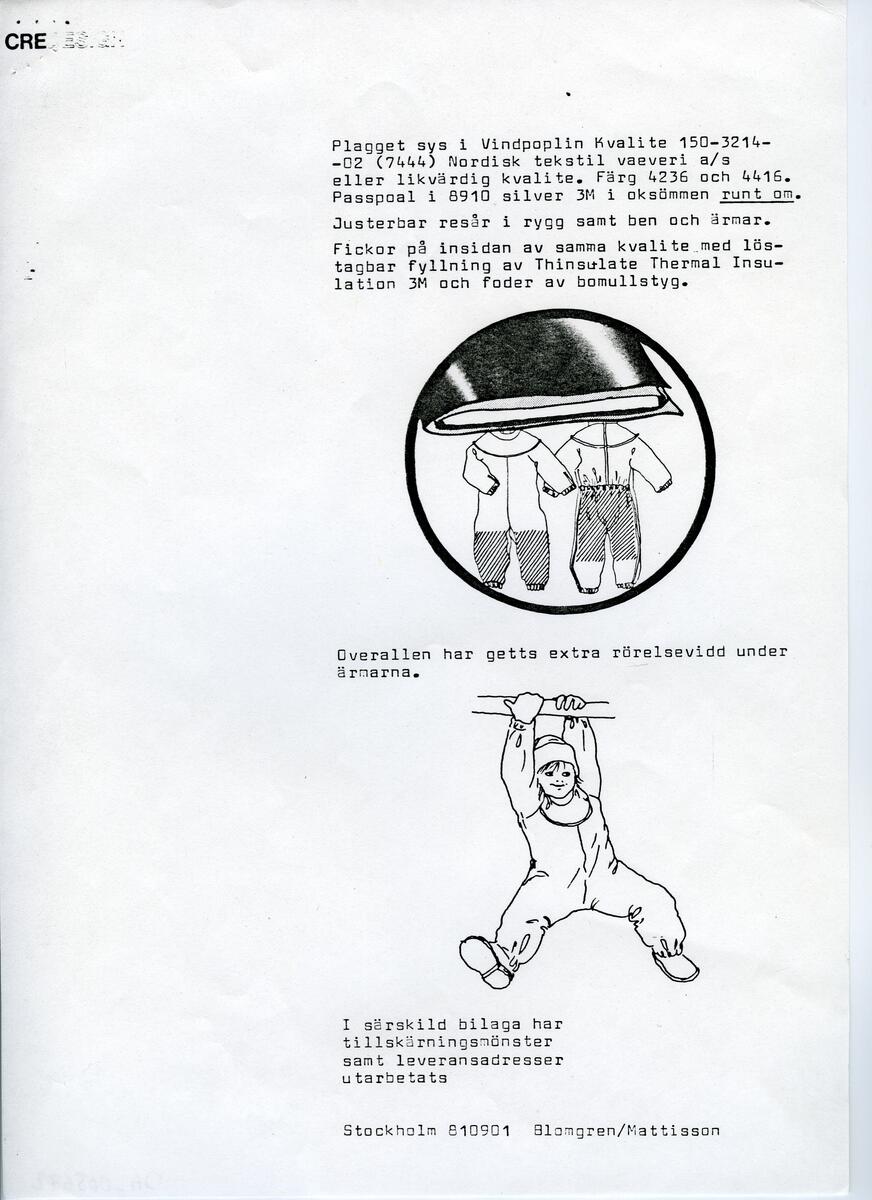 Skisser till olika herr, dam, barn och babykläder. Postorderkatalog, JACIE, Sommaren 1988 dam och barnkläder.