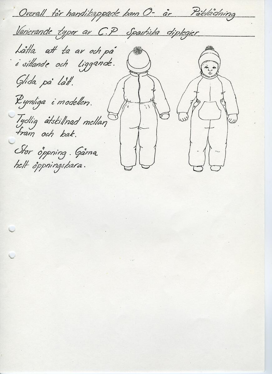 Skisser till olika herr, dam, barn och babykläder. Postorderkatalog, JACIE, Sommaren 1988 dam och barnkläder.