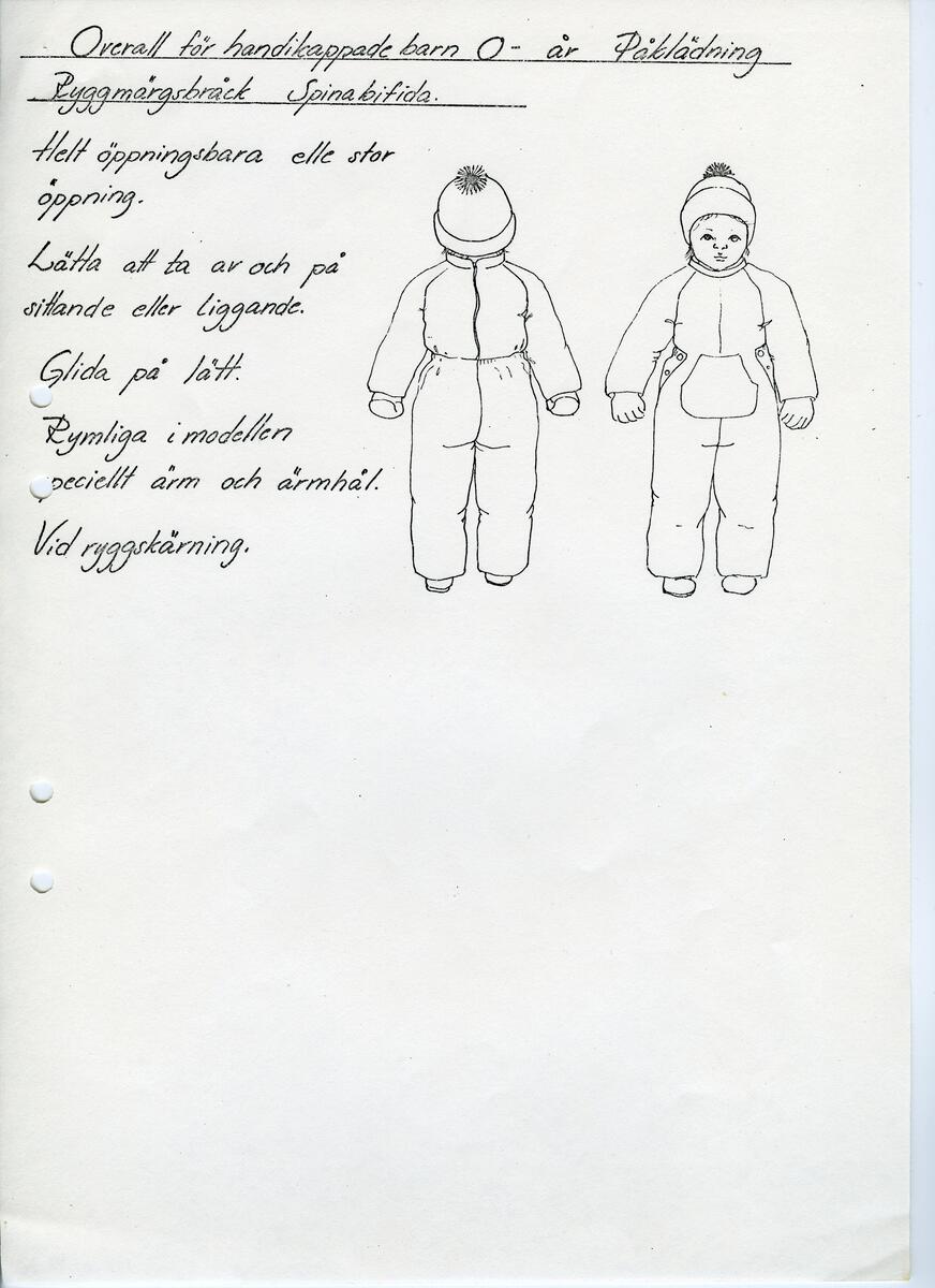 Skisser till olika herr, dam, barn och babykläder. Postorderkatalog, JACIE, Sommaren 1988 dam och barnkläder.