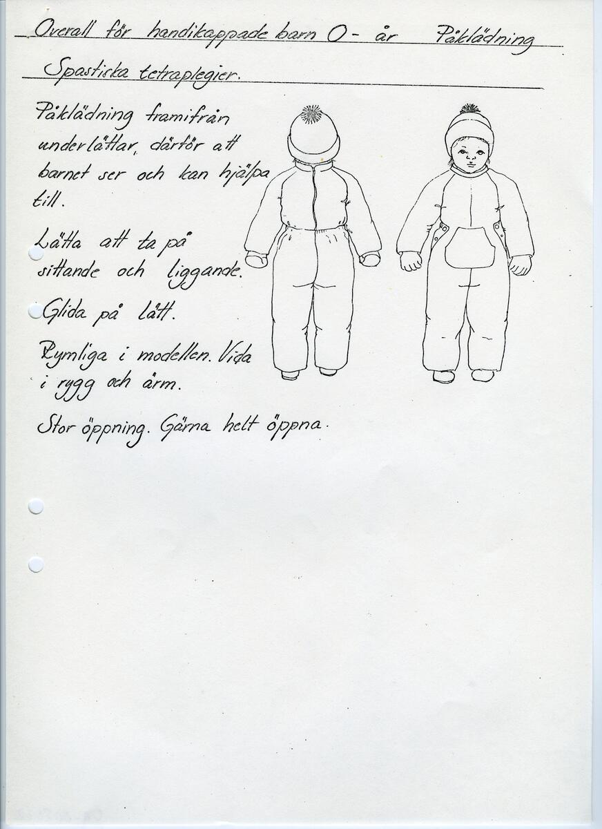 Skisser till olika herr, dam, barn och babykläder. Postorderkatalog, JACIE, Sommaren 1988 dam och barnkläder.