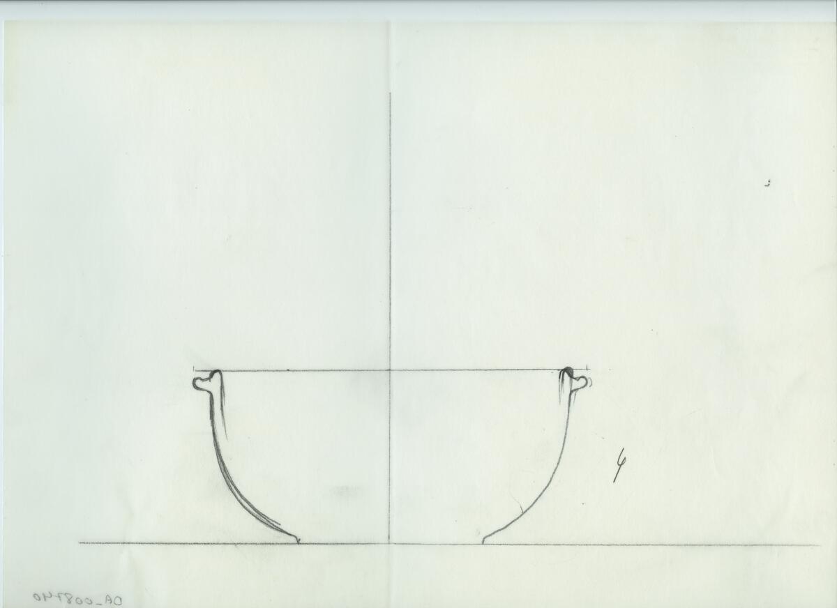 Skisser och referensmaterial till olika porslin- och glasföremål som grytor, kannor, koppar med fat, servisglas m.m. Bland annat formgivning för Rosenthal. Några skisskopior av Tapio Wirkkalas formgivning för Venini - inspirationsmaterial?