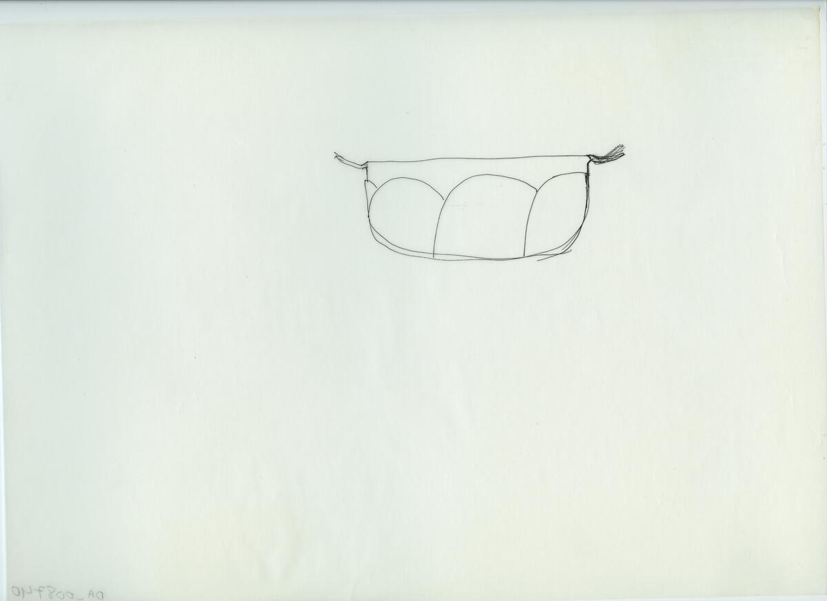 Skisser och referensmaterial till olika porslin- och glasföremål som grytor, kannor, koppar med fat, servisglas m.m. Bland annat formgivning för Rosenthal. Några skisskopior av Tapio Wirkkalas formgivning för Venini - inspirationsmaterial?