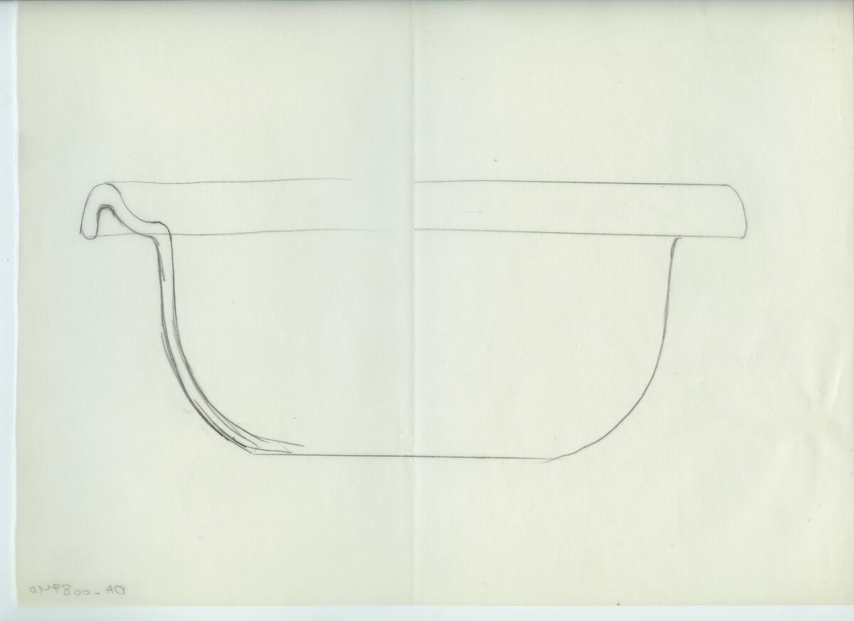 Skisser och referensmaterial till olika porslin- och glasföremål som grytor, kannor, koppar med fat, servisglas m.m. Bland annat formgivning för Rosenthal. Några skisskopior av Tapio Wirkkalas formgivning för Venini - inspirationsmaterial?