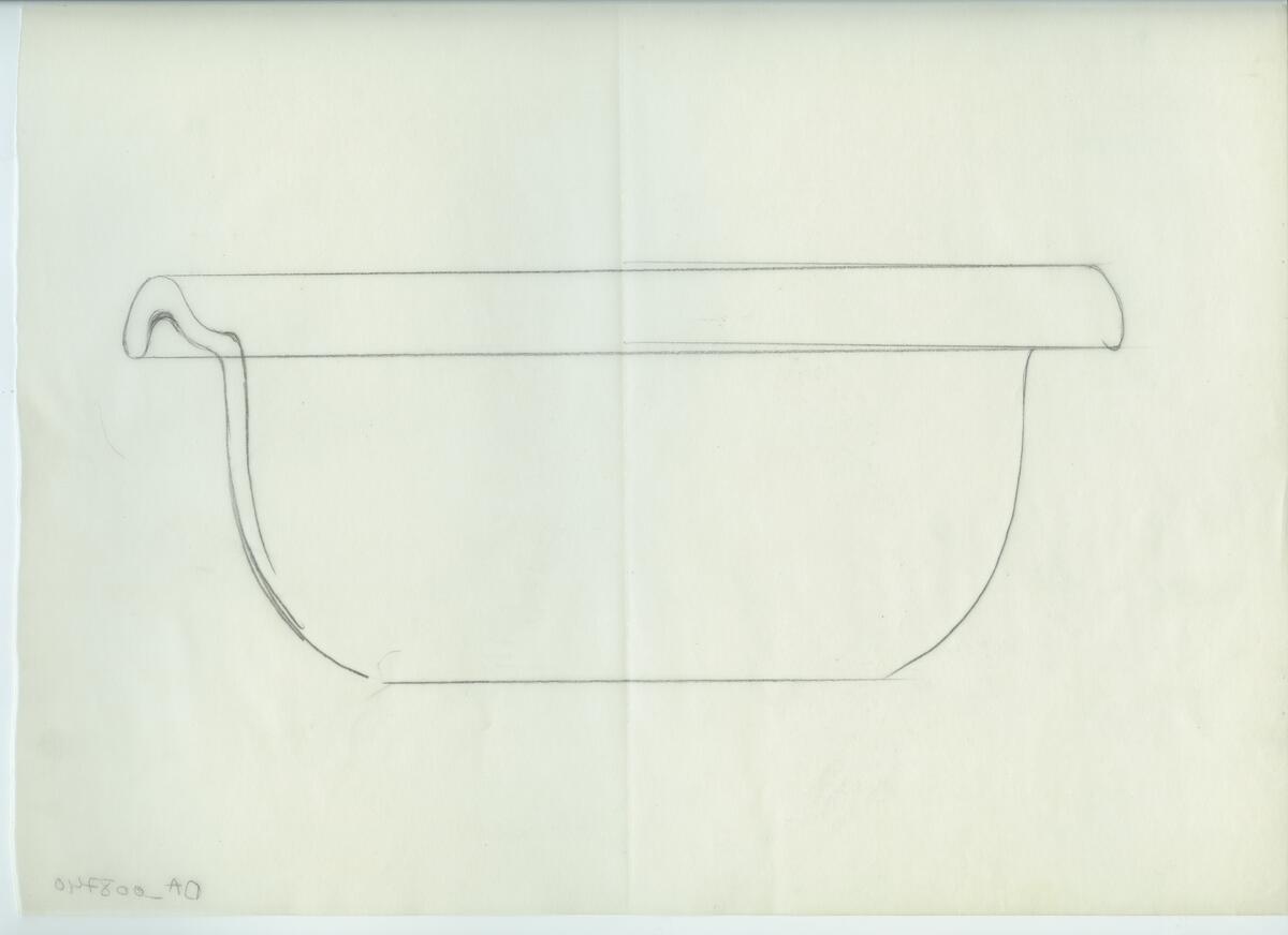 Skisser och referensmaterial till olika porslin- och glasföremål som grytor, kannor, koppar med fat, servisglas m.m. Bland annat formgivning för Rosenthal. Några skisskopior av Tapio Wirkkalas formgivning för Venini - inspirationsmaterial?