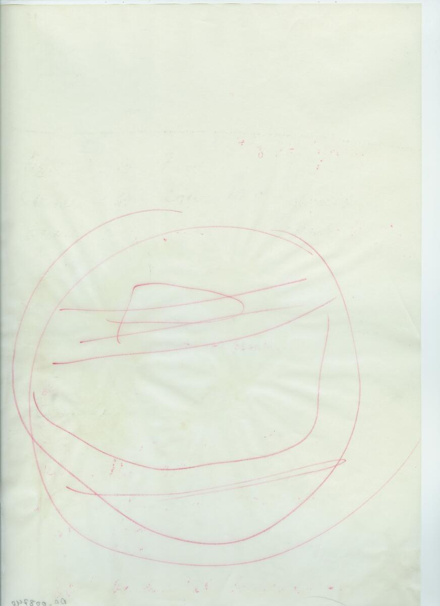 Skisser och referensmaterial till olika porslin- och glasföremål som grytor, kannor, koppar med fat, servisglas m.m. Bland annat formgivning för Rosenthal. Några skisskopior av Tapio Wirkkalas formgivning för Venini - inspirationsmaterial?