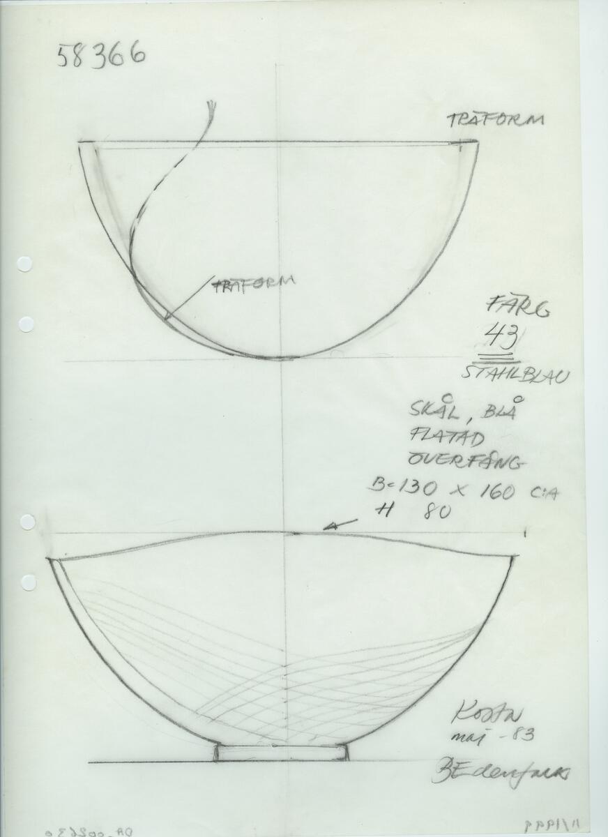 Materialet innehåller skisser till vaser, skålar, ljusstakar m.m.