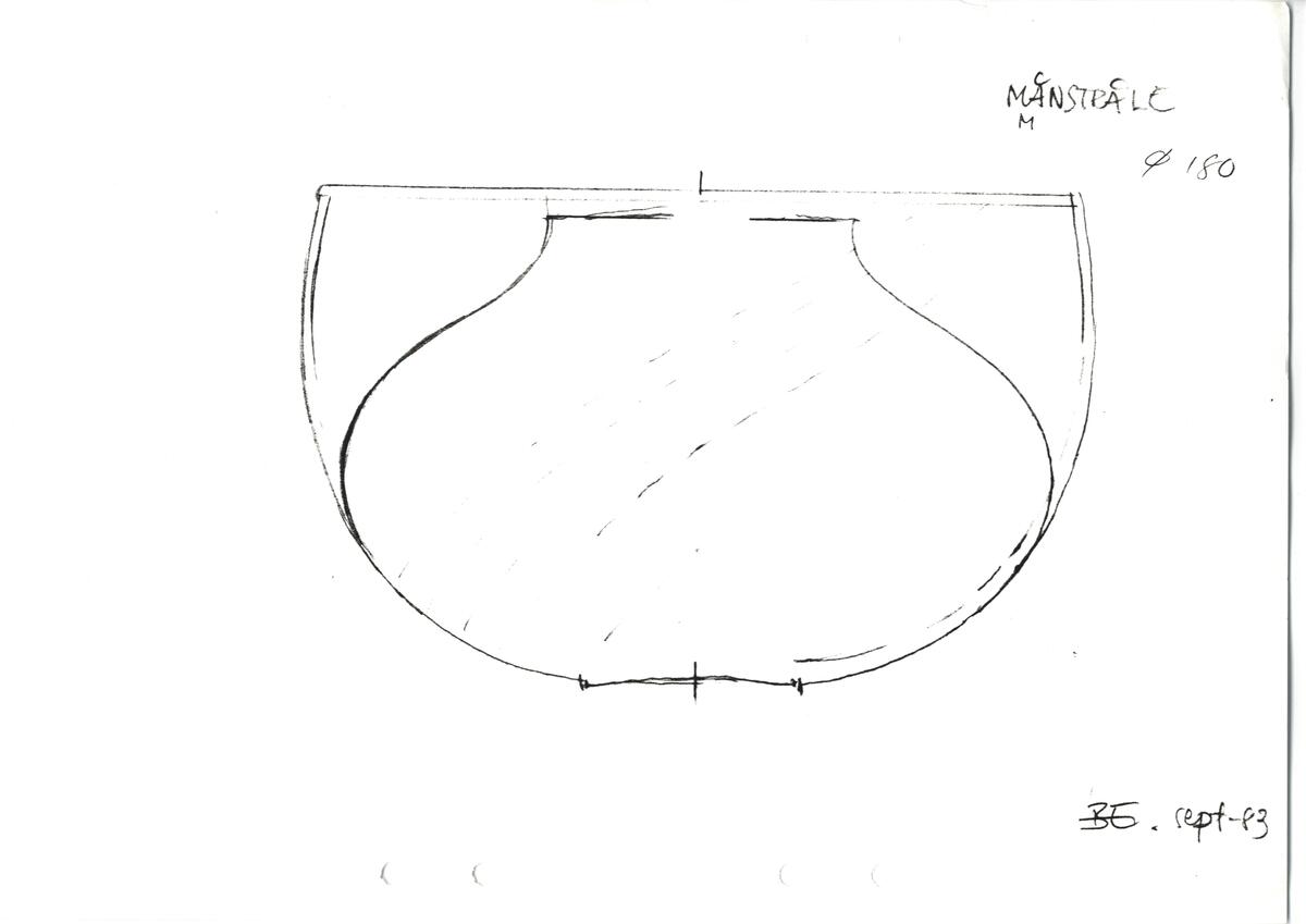 Materialet innehåller skisser till vaser, skålar, ljusstakar m.m.