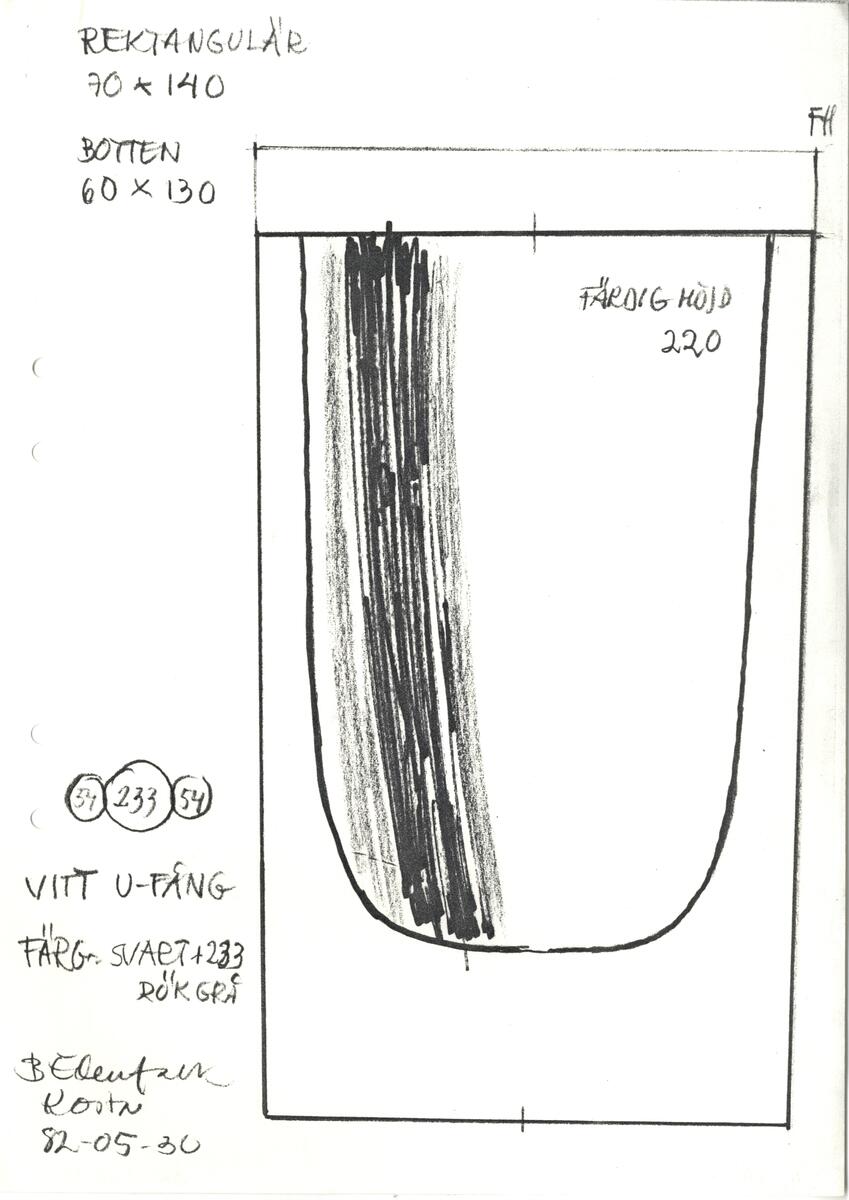 Materialet innehåller skisser till vaser, skålar, ljusstakar m.m.