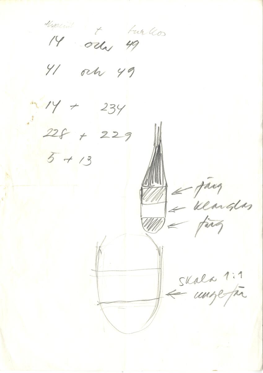 Materialet innehåller skisser till vaser, skålar, ljusstakar m.m.