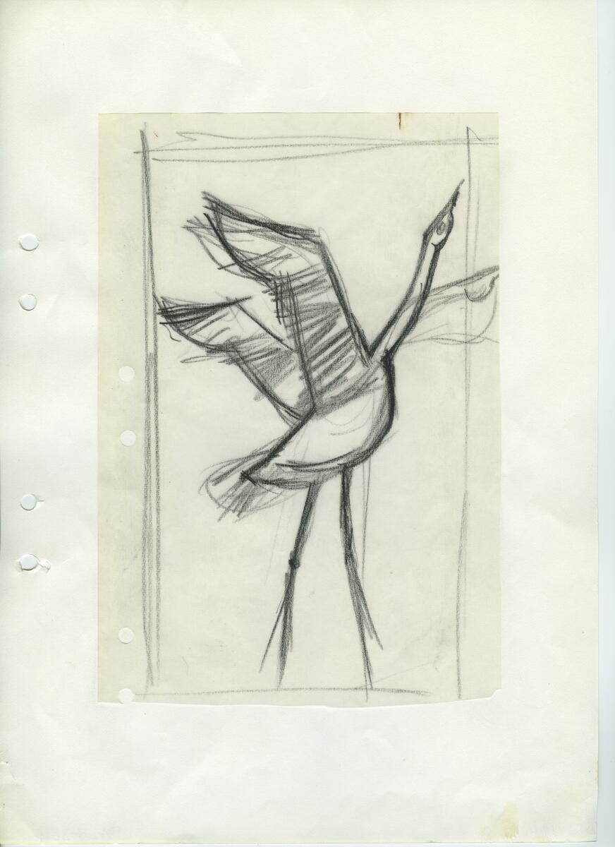 Materialet innehåller skisser till gravyrer av olika slag.