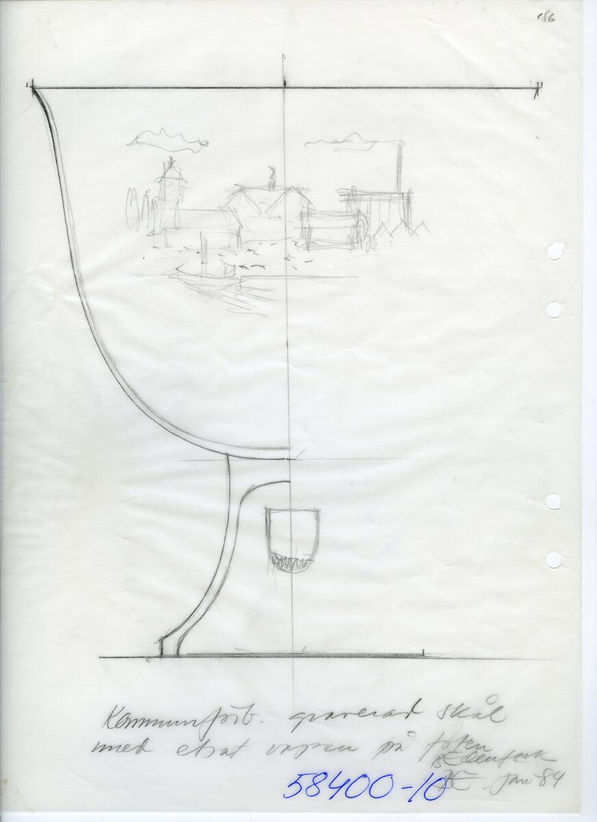 Materialet innehåller skisser till vaser, skålar, ljusstakar m.m.