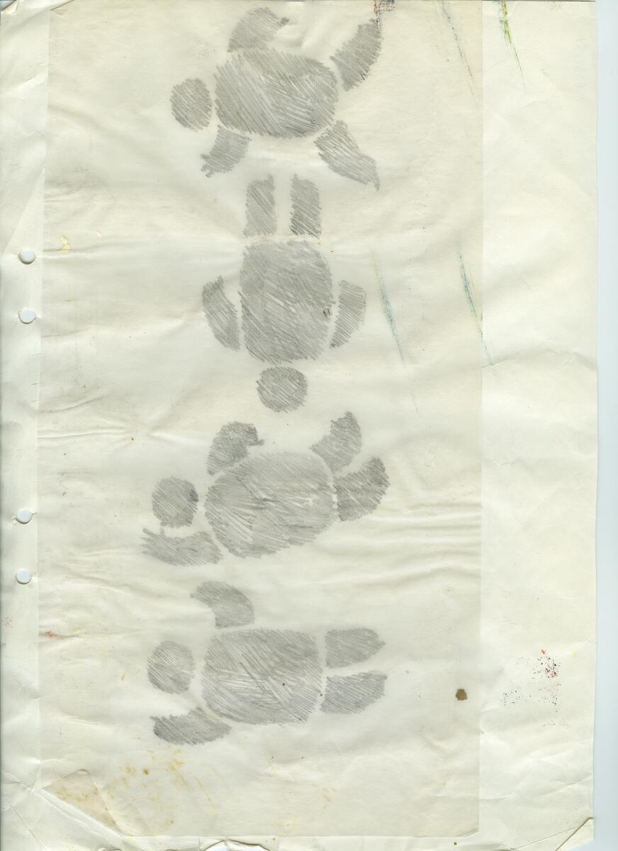 Materialet innehåller skisser till gravyrer av olika slag.