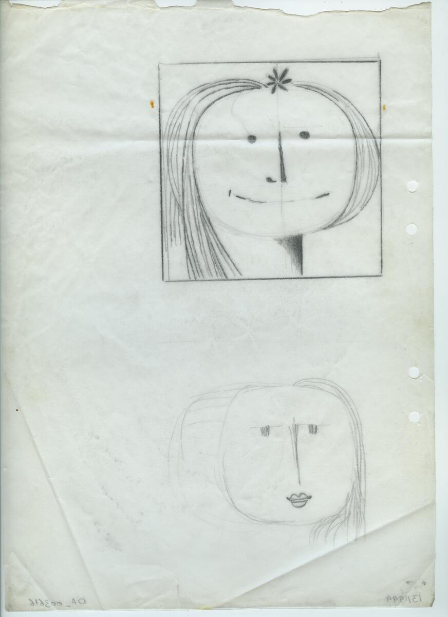 Materialet innehåller skisser till gravyrer av olika slag.