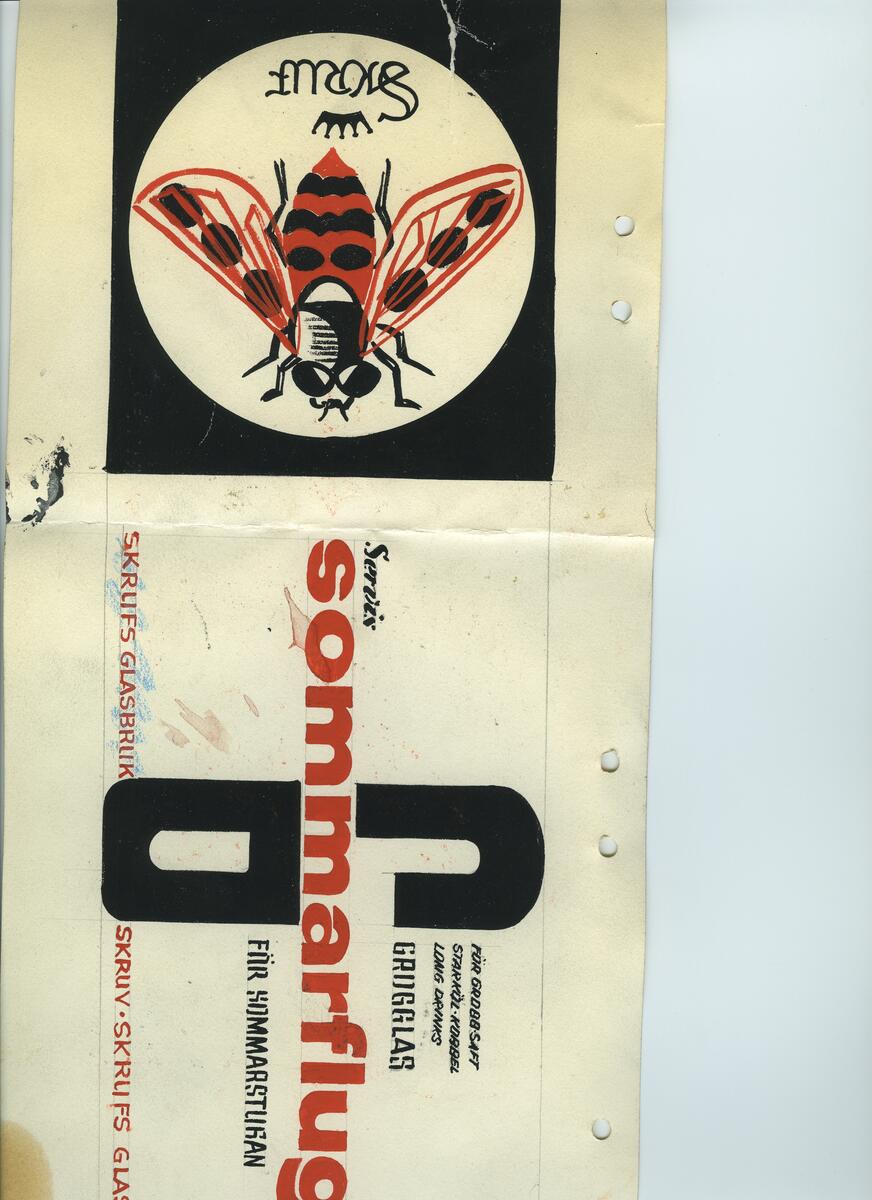 Materialet innehåller skisser till gravyrer av olika slag.