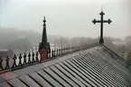 Trollhättans kyrka under pågående renovering, takkam, långhuset