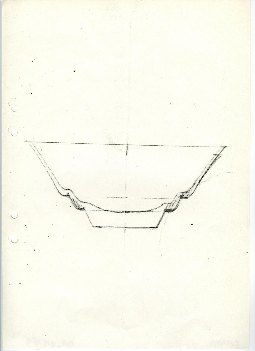 Materialet innehåller skisser till vaser, kannor, servisglas, snäckor, ishinkar, gravyrer m.m. . Det ingår även handlingar och korrespondens angående produkter och utbyte av ideér med olika uppdragsgivare och företag.
