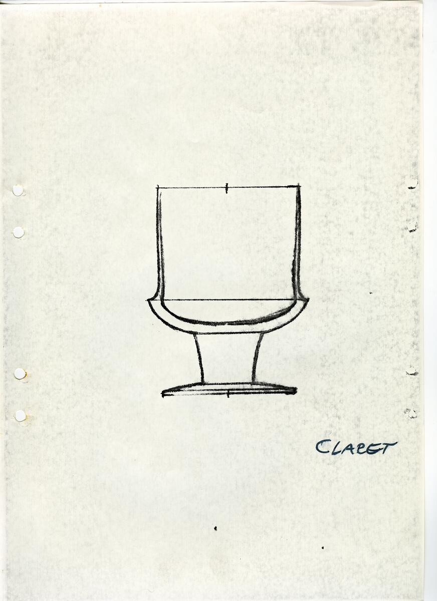 Materialet innehåller skisser till vaser, kannor, servisglas, snäckor, ishinkar, gravyrer m.m. . Det ingår även handlingar och korrespondens angående produkter och utbyte av ideér med olika uppdragsgivare och företag.