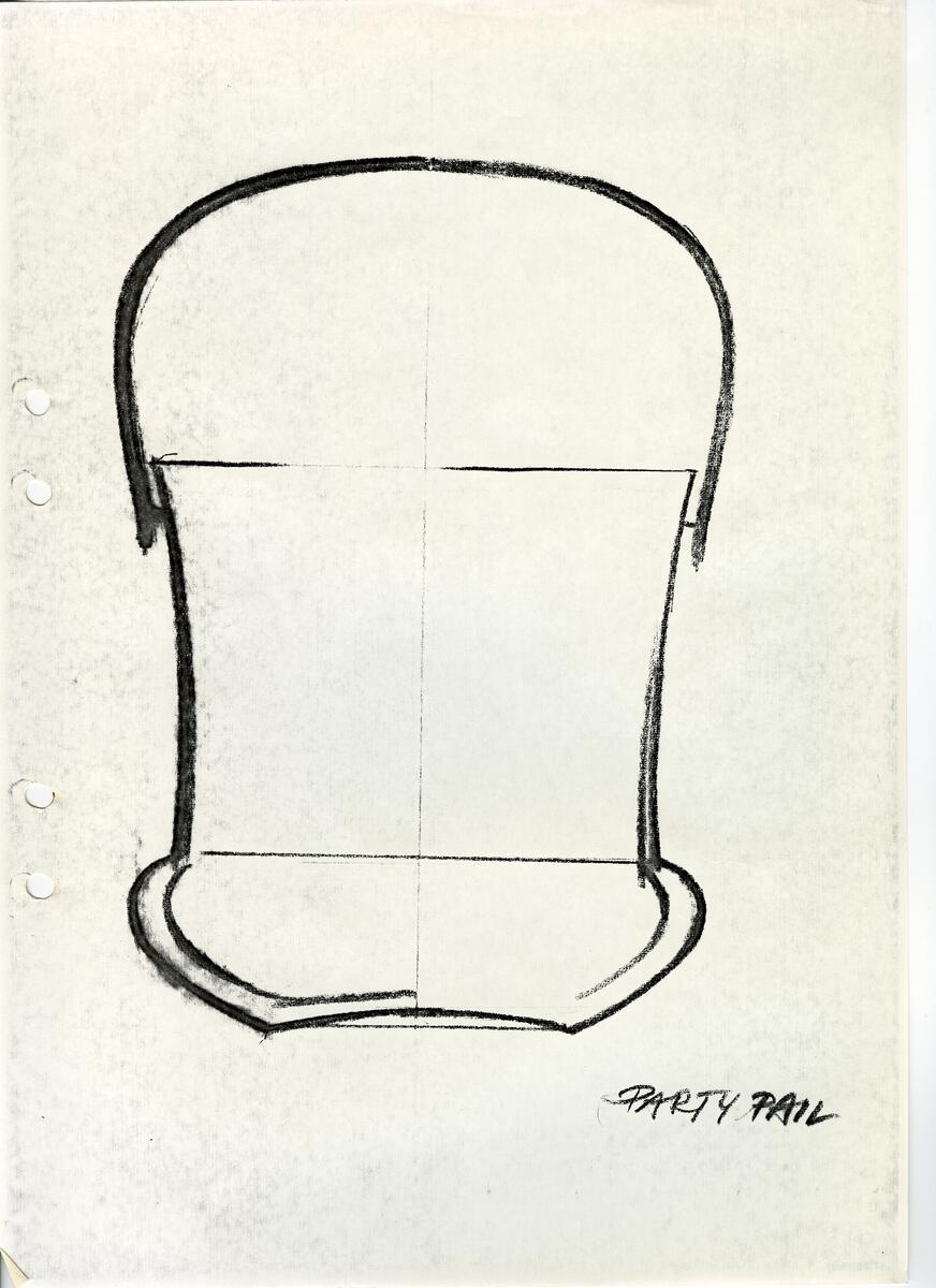 Materialet innehåller skisser till vaser, kannor, servisglas, snäckor, ishinkar, gravyrer m.m. . Det ingår även handlingar och korrespondens angående produkter och utbyte av ideér med olika uppdragsgivare och företag.