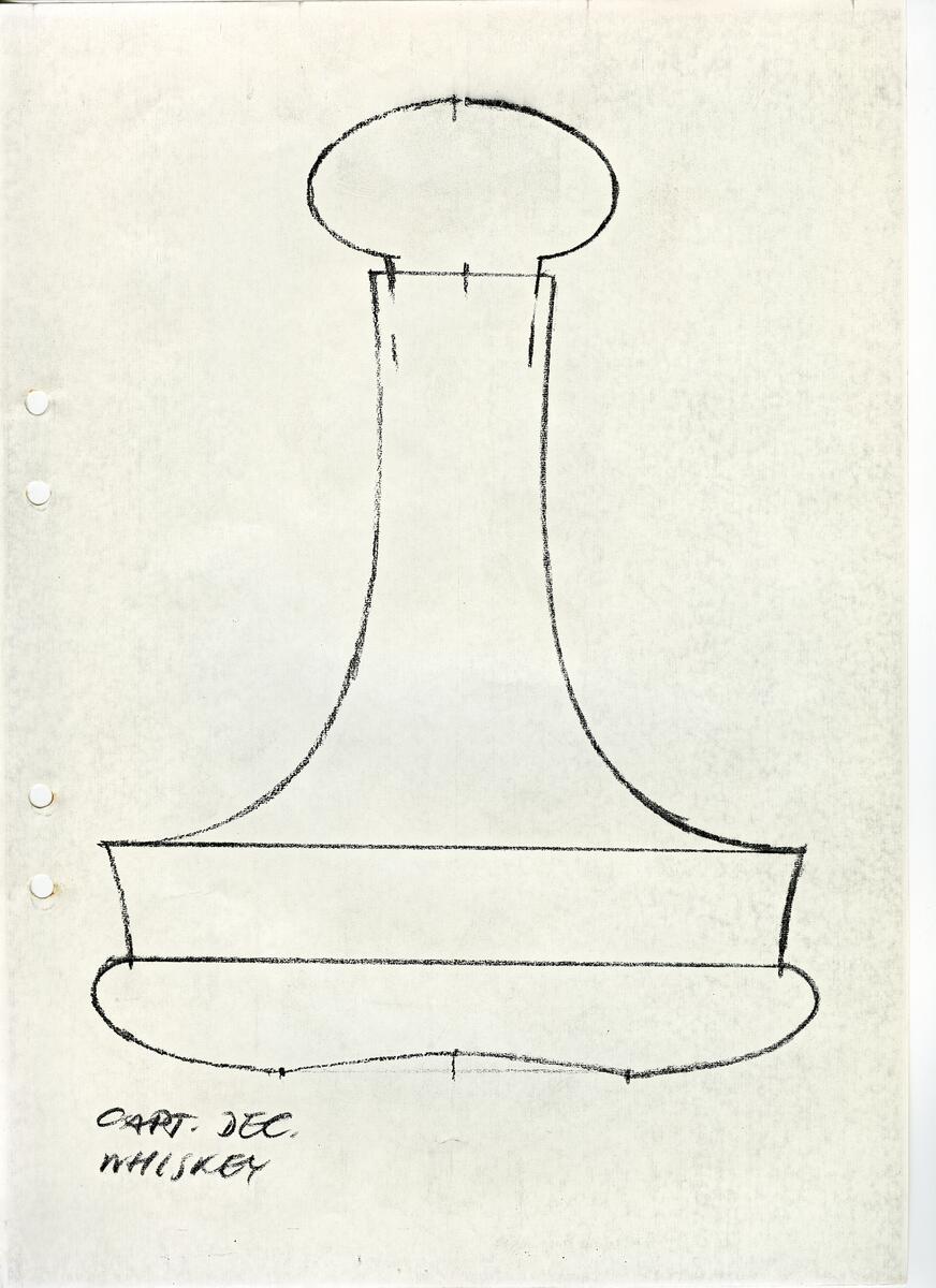 Materialet innehåller skisser till vaser, kannor, servisglas, snäckor, ishinkar, gravyrer m.m. . Det ingår även handlingar och korrespondens angående produkter och utbyte av ideér med olika uppdragsgivare och företag.