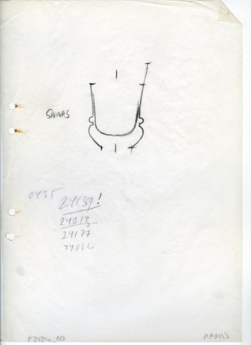 Materialet innehåller skisser till vaser, kannor, servisglas, snäckor, ishinkar, gravyrer m.m. . Det ingår även handlingar och korrespondens angående produkter och utbyte av ideér med olika uppdragsgivare och företag.
