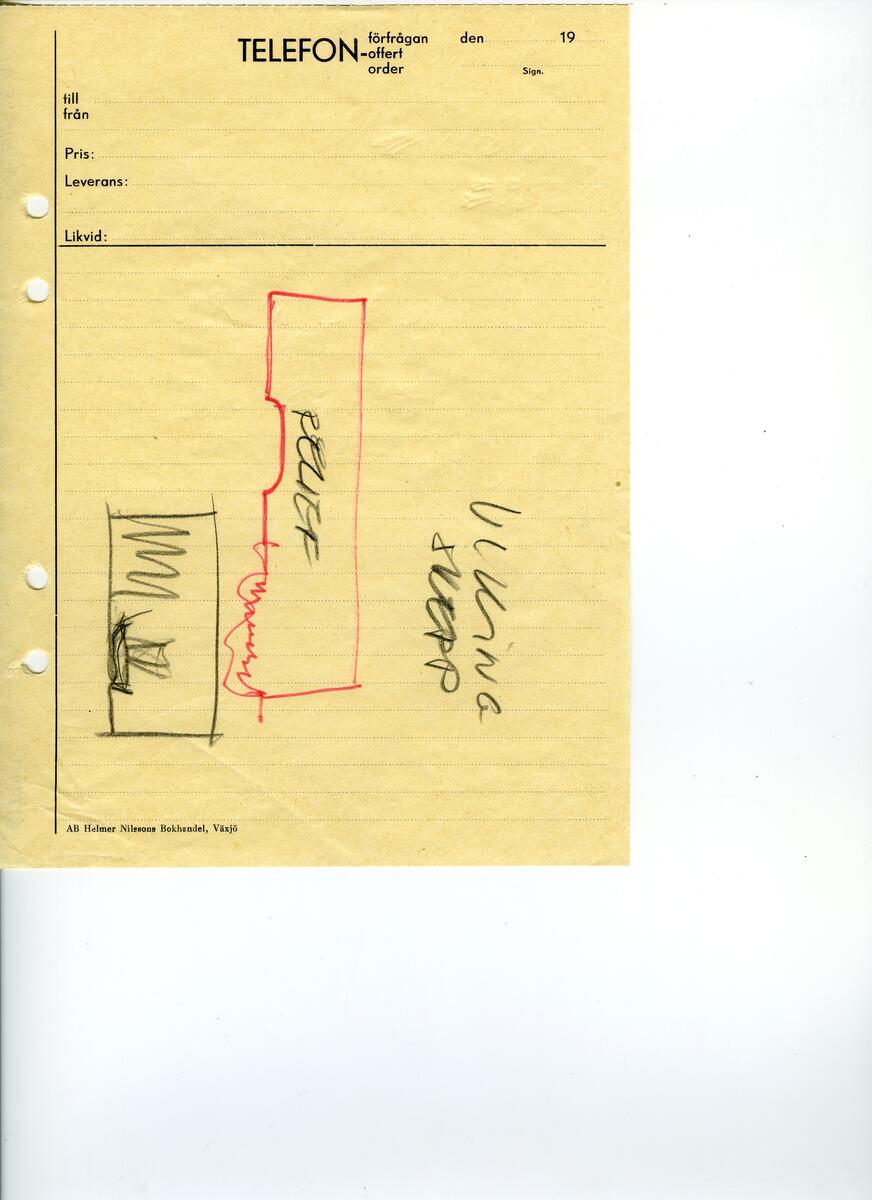 Materialet innehåller skisser till vaser, kannor, servisglas, snäckor, ishinkar, gravyrer m.m. . Det ingår även handlingar och korrespondens angående produkter och utbyte av ideér med olika uppdragsgivare och företag.