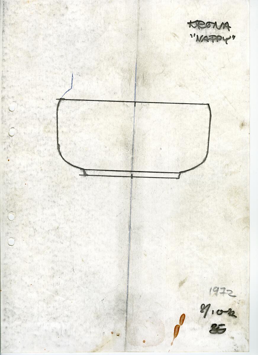 Materialet innehåller skisser till vaser, kannor, servisglas, snäckor, ishinkar, gravyrer m.m. . Det ingår även handlingar och korrespondens angående produkter och utbyte av ideér med olika uppdragsgivare och företag.