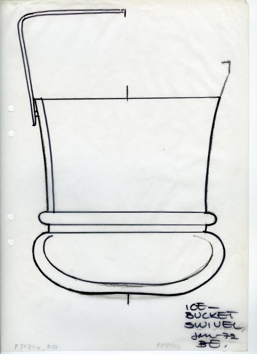 Materialet innehåller skisser till vaser, kannor, servisglas, snäckor, ishinkar, gravyrer m.m. . Det ingår även handlingar och korrespondens angående produkter och utbyte av ideér med olika uppdragsgivare och företag.