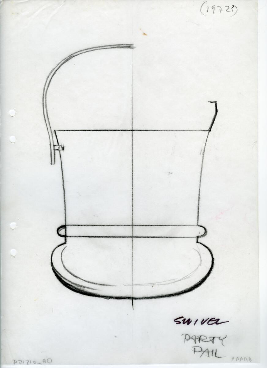 Materialet innehåller skisser till vaser, kannor, servisglas, snäckor, ishinkar, gravyrer m.m. . Det ingår även handlingar och korrespondens angående produkter och utbyte av ideér med olika uppdragsgivare och företag.