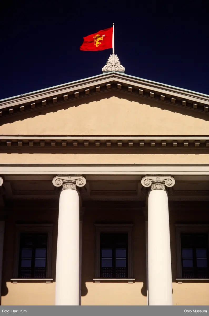 Slottet, kongebanner, søyler