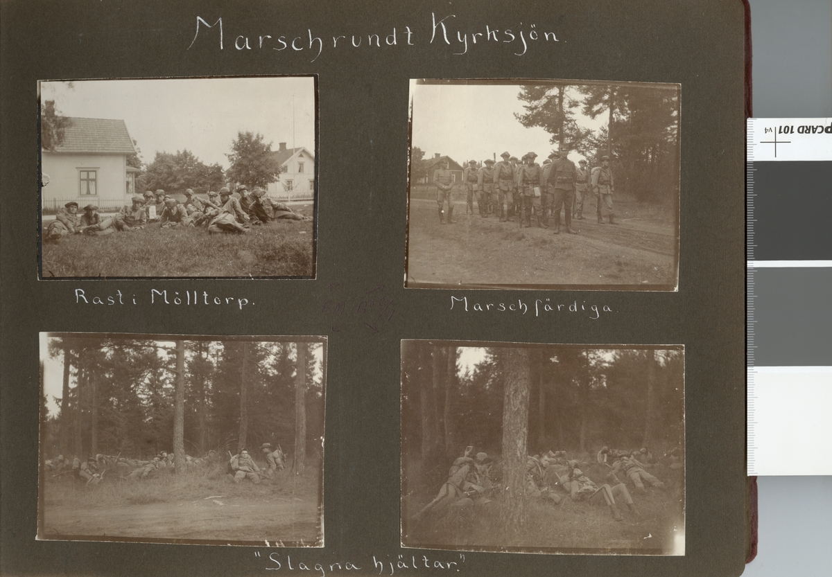 Text i fotoalbum: "Marsch runt Kyrksjön. Marschfärdiga".