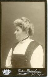 Kabinettsfotografi av en okänd kvinna.