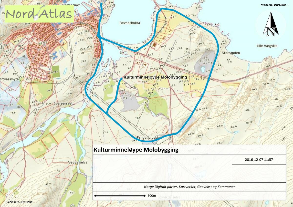 Kart over kulturminneløypa.