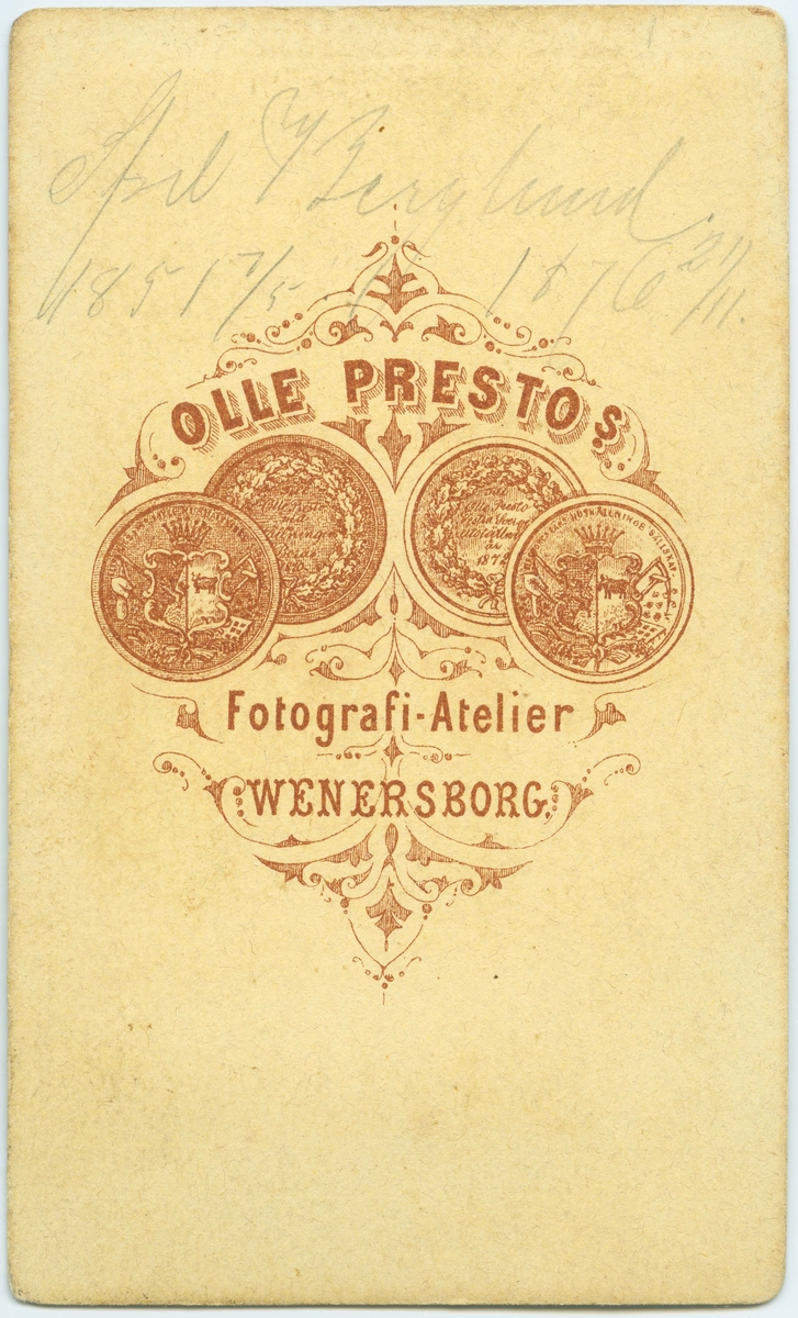 Porträtt på Herr Berglund född 7 maj  år1851 och död 21 november år1876.