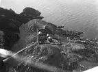 Flygfotografi av Kullens fyr vid Kullaberg i Skåne, omkring 1920-1935.