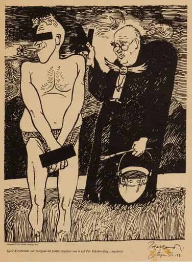 Kjell Kristbonde og Per Rikshovding [Tegning]